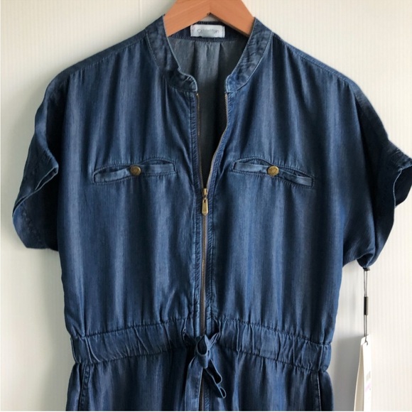 🆕 Calvin Klein Blue Denim Jumpsuit size 6 NWT - Picture 2 of 11